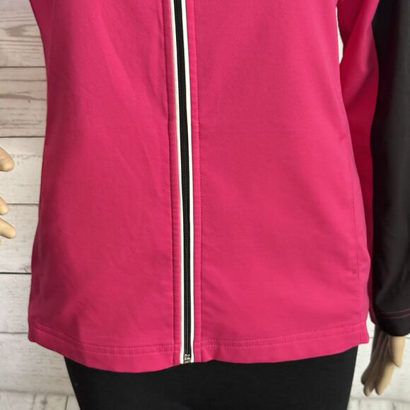 Made for Life Jacket Small Bright Pink Black White Trim Full Zip Athletic Casual - Picture 8 of 14